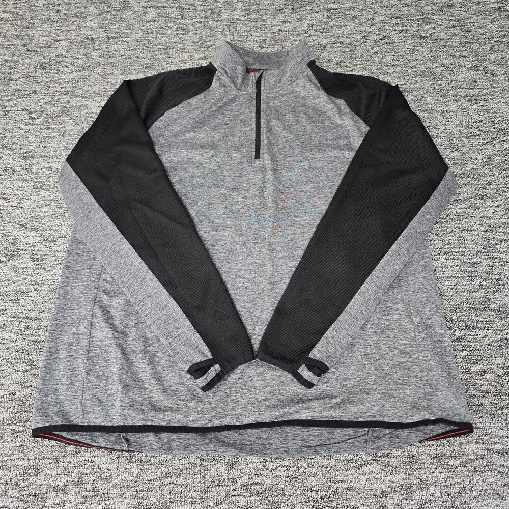 Champion Power Core 1/4 Zip Men's XL Gray Black Long Sleeves w/ Thumb Holes